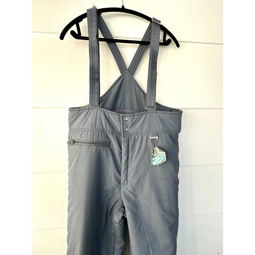 Vintage Tyrolia Mens 36 Ski Pants Overalls 1980s snowboard bibs gray outerwear - Picture 12 of 12